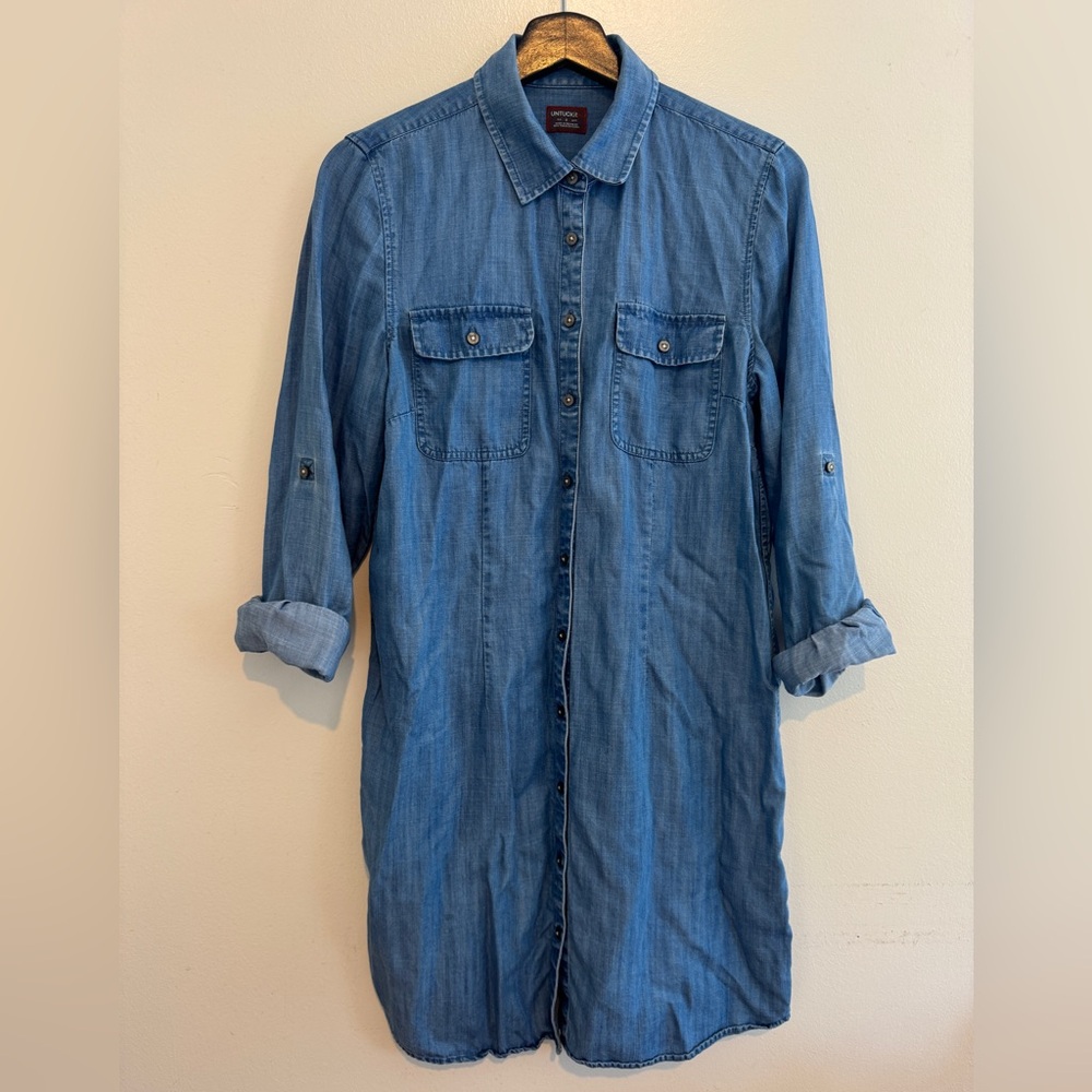 UNTUCKit Light Blue Chambray Shirt Dress